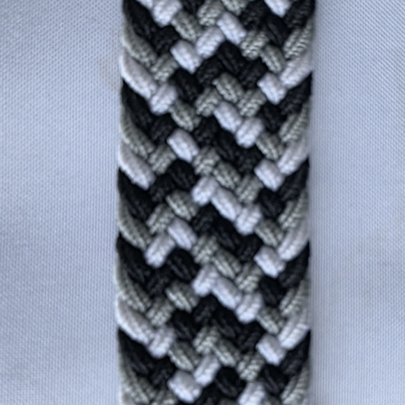 Stylish Black and Gray Woven Belt With 100% Leather Details Unisex 42" X 1.5" - Picture 6 of 11